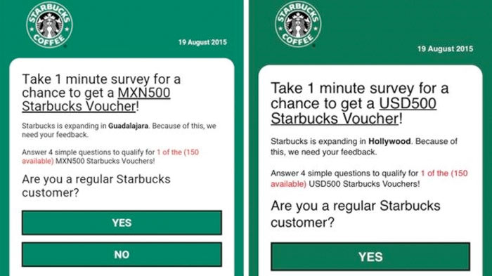 WhatsApp regala consumiciones en Starbucks