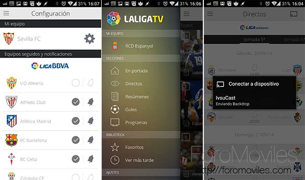 Aplicaciones para ver La Liga de fútbol en Android, en iPhone y en iPad