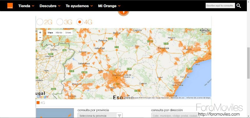 Cobertura Orange Mapa de Cobertura