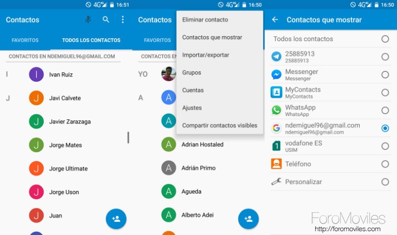 Contactos En Android Filtro